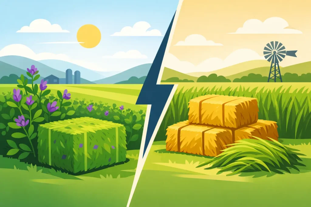 Alfalfa Versus Grass Hay: Which Fits Best?