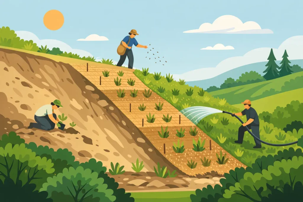 How to Revegetate Disturbed Slopes Right